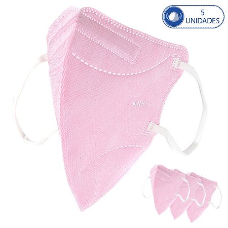 5 Máscaras de Criança Descartável KN95 Aileda Rosa Meninas