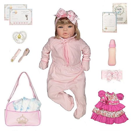 Boneca Bebê Reborn Barata Siliconada Linda Baby Dolls Loira - USA Magazine