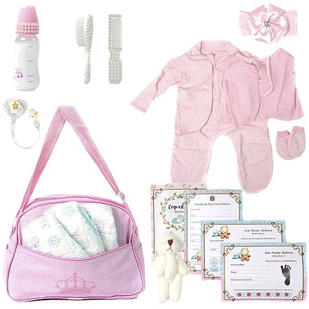 Kit Roupa Boneca Bebê Reborn Menina