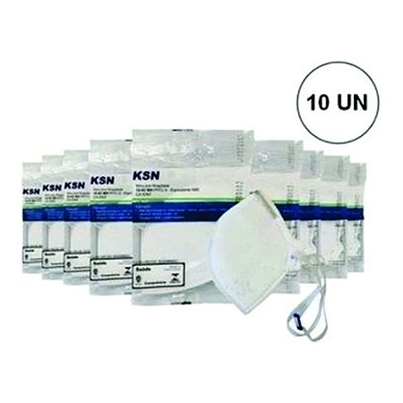 Kit 10 Máscaras N95 PFF2 Aprovação ANVISA e INMETRO Marca KS