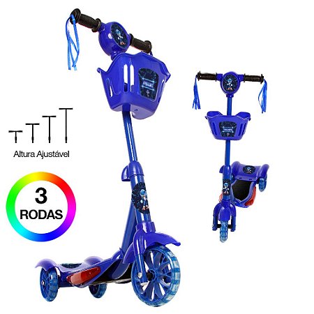 Brinquedo Patinete Infantil  Sega Sonic 3 Rodas Luz E Som.
