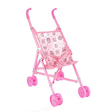 Carrinho de Boneca Infantil para Meninas Dobrável com Cinto