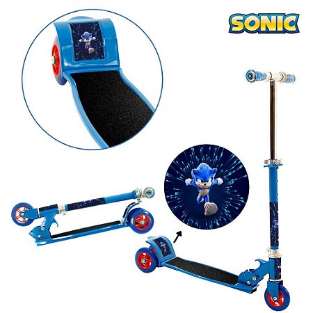 Patinete 3 Rodas Infantil do Filme Sonic de Meninos Azul