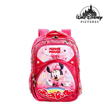 Mochila Infantil Escolar 3D Minnie Mouse De Costas