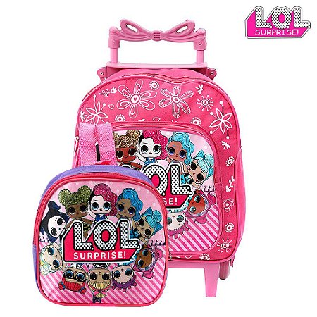 Kit Mochila Escolar Pequena Infantil Lol Surprise C Rodinha