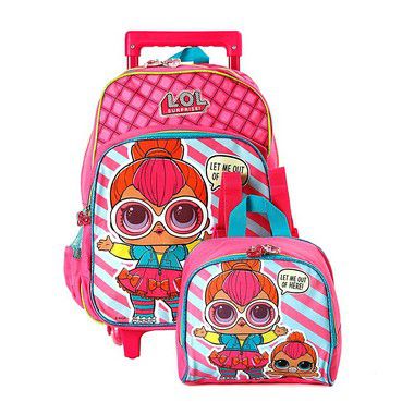 Kit Mochila Infantil Escolar Lol Surprise Com Rodinha