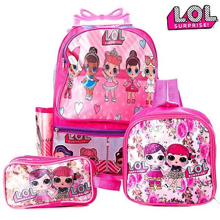 Kit Mochila Escolar Boneca Lol Surprise Infantil Com Rodinha