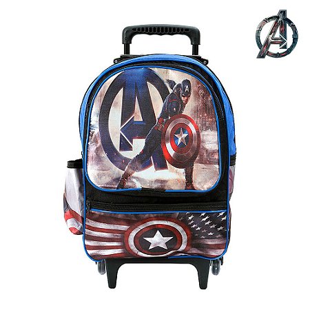 Mochila Escolar Capitão América Avengers Com Rodinhas