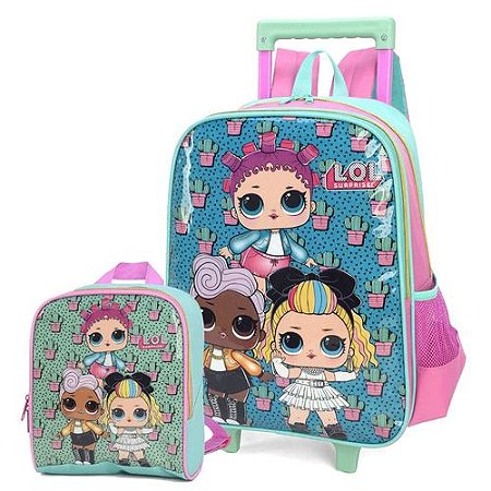 Kit Mochila Infantil Escolar Lol Surprise Com Rodinhas