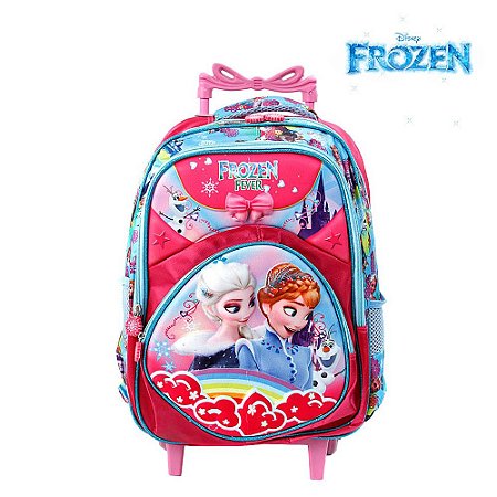 Mochila Escolar Infantil Frozen Fever Disney Com Rodinhas