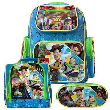 Mochila Masculina Infantil Toy Story 5 Lancheira Estojo
