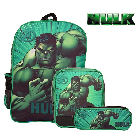 Mochila Masculina Infantil Escolar Herói Incrivel Hulk