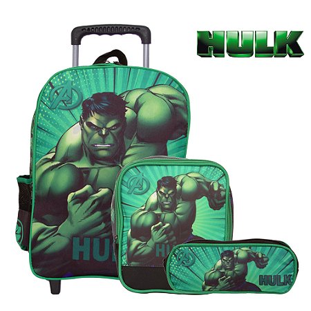 Mochila Masculina Infantil Rodinha Incrível Hulk Marvel