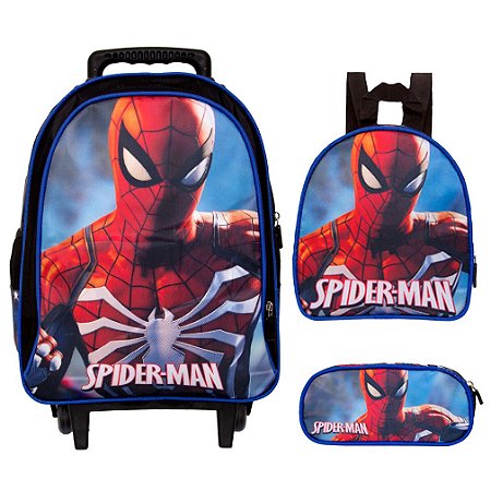 Kit Mochila Infantil Escolar Homem Aranha Spider Man Marvel