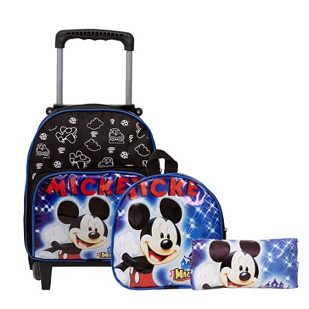 Mochila Infantil Masculina de Rodinha Mickey Mouse Pequena