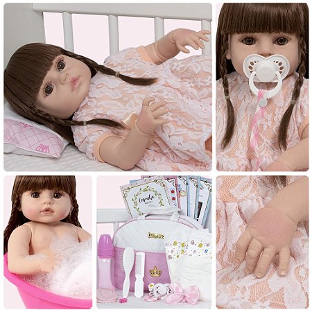 Bebê Reborn Realista De Silicone 20 Itens