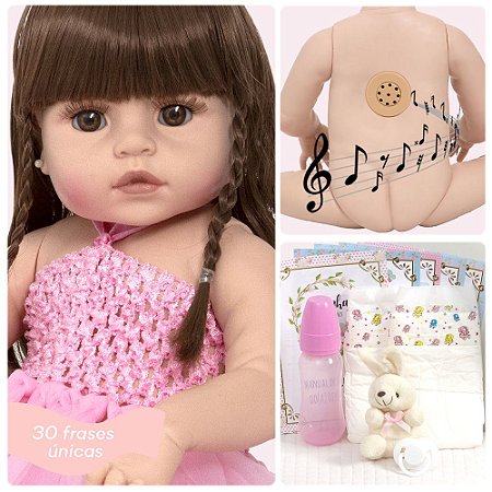 Boneca Reborn Realista Bailarina Com Itens Fala 30 Frases