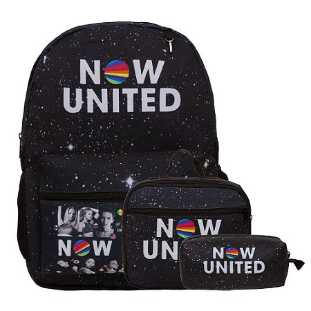 Kit Mochila Infantil Feminina Now United Lancheira Térmica