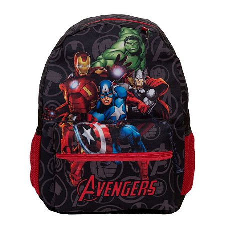 Mochila Infantil Masculina Vingadores Costas Juvenil Preta