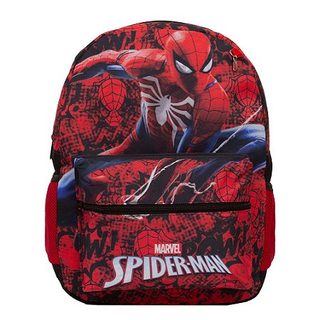 Mochila Infantil Menino Homem Aranha Costas Juvenil Vermelha