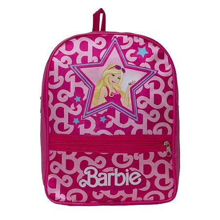 Mochila Infantil Feminina Barbie Juvenil Costas Tam M Rosa