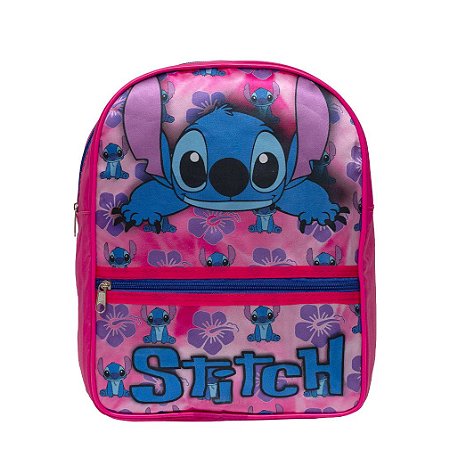 Mochila Infantil Feminina Lilo & Stitch Juvenil Cor Rosa