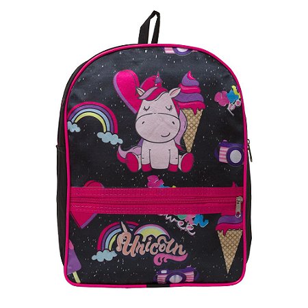Mochila Infantil Escolar De Costas Unicórnio Juvenil Tam M