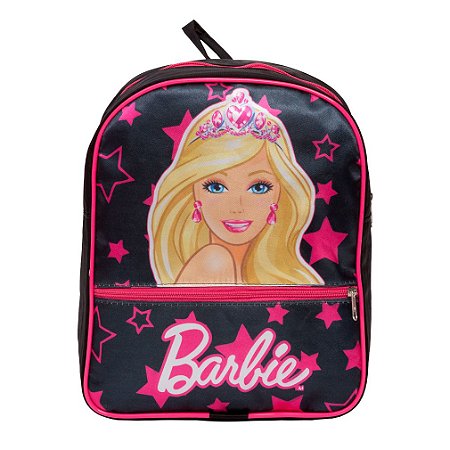 Mochila Infantil Menina Juvenil Barbie Costa Tam M Cor Preta