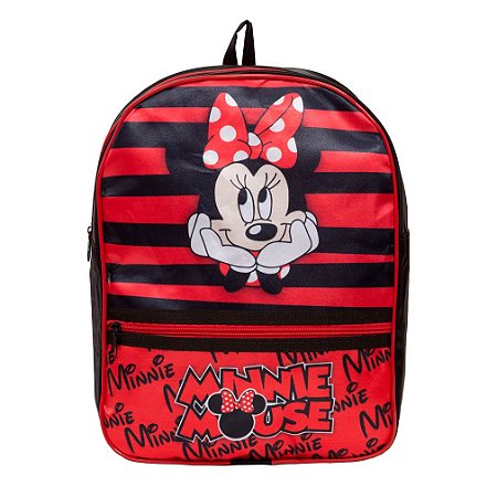 Mochila Infantil Feminina Minnie Costas Tam M Cor Vermelho