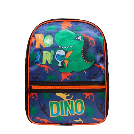 Mochila Infantil Menino Costas Dino Juvenil Tam M Cor Preto