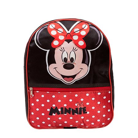 Mochila infantil Feminina Minnie Mouse Juvenil Tam M Preta