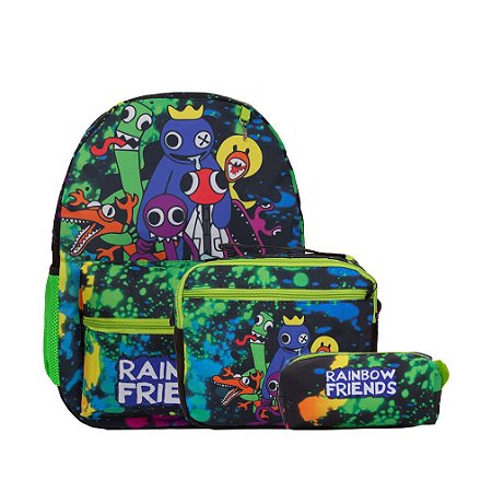 Kit Mochila Infantil Masculina Rainbow Friends Juvenil Tam M