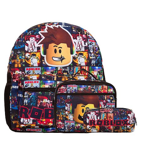 Kit Mochila Infantil Masculina Roblox Juvenil Tam M Costas