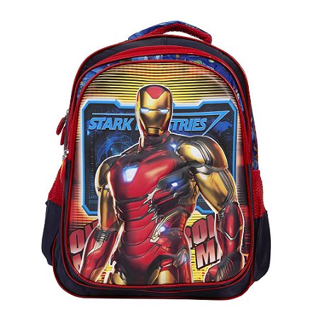 Mochila Infantil Masculina Homem De Ferro 3D Costas Toys 2U