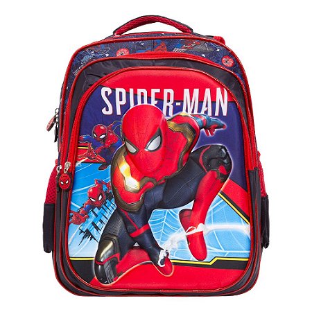 Mochila Infantil Menino Costas Homem Aranha 3D Resistente