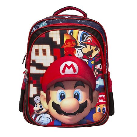 Mochila Infantil De Costas Super Mario 3D Tam G Desenho