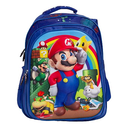 Mochila Infantil Costa Super Mario 3D Passeio Menino Toys 2U