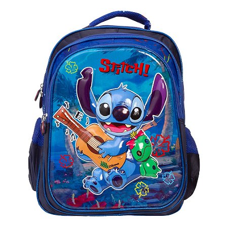 Mochila Infantil Masculina Costas 3D Stitch Tam G Toys 2U