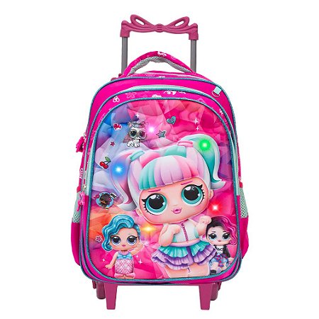 Mochila Infantil Menina Lol Surprise Rodinhas 3D Led Toys 2U
