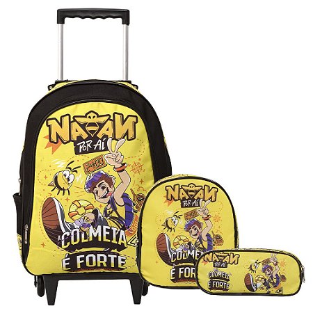 Kit Mochila Infantil Natan Por Aí Rodinhas Lancheira Estojo
