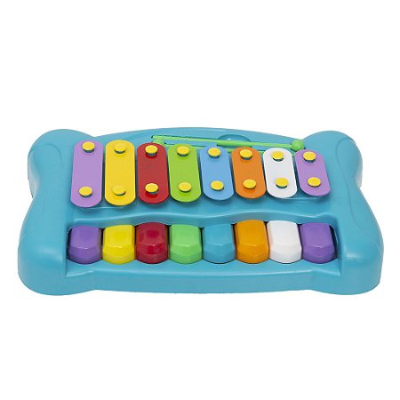 Piano Xilofone 2 X 1 Interativo Educativo 16 Teclas Homeplay