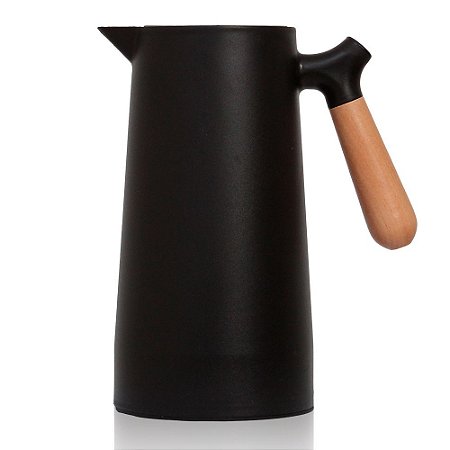 Garrafa Térmica Grande Café 1l Botão De Despejo Cor Preta