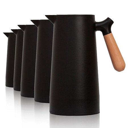 Kit 5 Garrafa Térmica Café 1 Litro De Plástico Botão Despejo