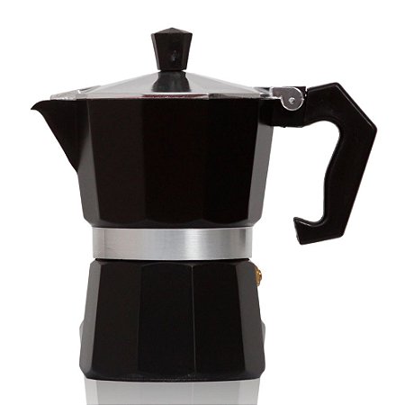 Cafeteira Italiana Em Alumínio Para 6 Xícaras Manual Preta