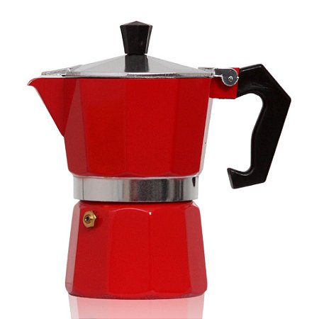 Cafeteira Italiana 450ml Alumínio Manual Cor Vermelha Luxo