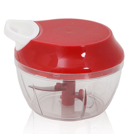 Processador Manual 3 Lâminas Com Dispenser Cor Vermelho