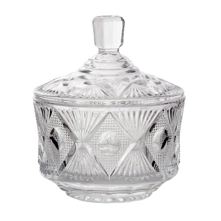 Bomboniere De Vidro Com Tampa 15cm Mesa Escritório Trabalho