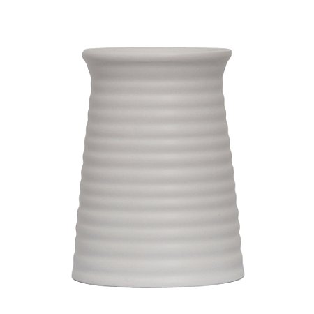 Vaso De Cerâmica Pequeno Decorativo Cor Branco Mesa Sala