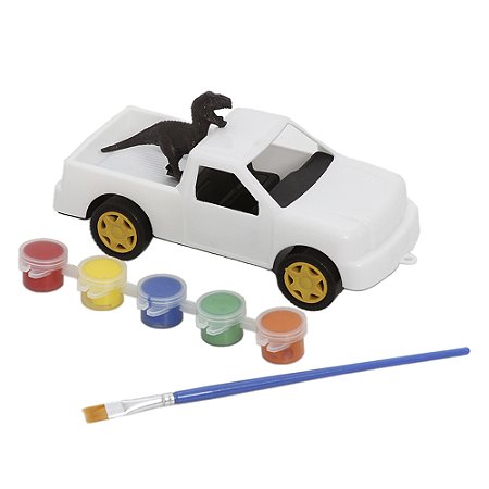 Carrinho Para Pintar Dinocar 5 Tintas Pincel 6304 Homeplay