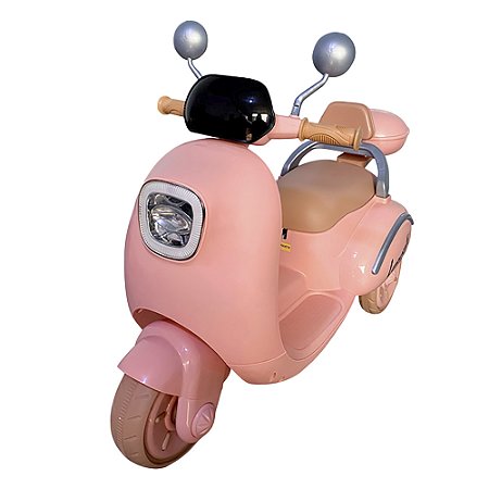 Moto Elétrica Infantil Scooter Lemn 6v Led Rosa Bang Toys